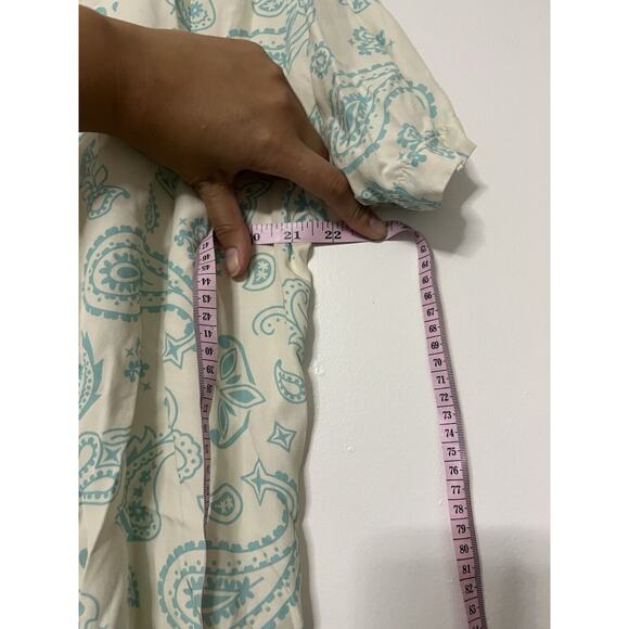 Maison Article Paisley Button Up Bandana Blue Mens Size Medium - Picture 5 of 7